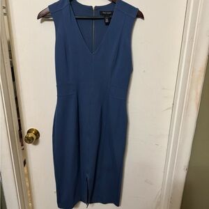 White House Black Market Sleeveless Blue Midi Dress